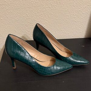 Alfani Teal Crocodile Pattern Heels